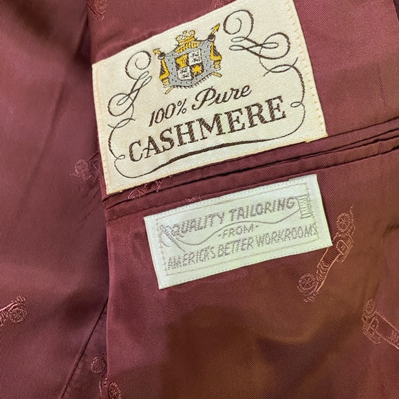 Christian Brooks Maroon 100% Cashmere 2-Button Blazer SZ 46 - Picture 5 of 11